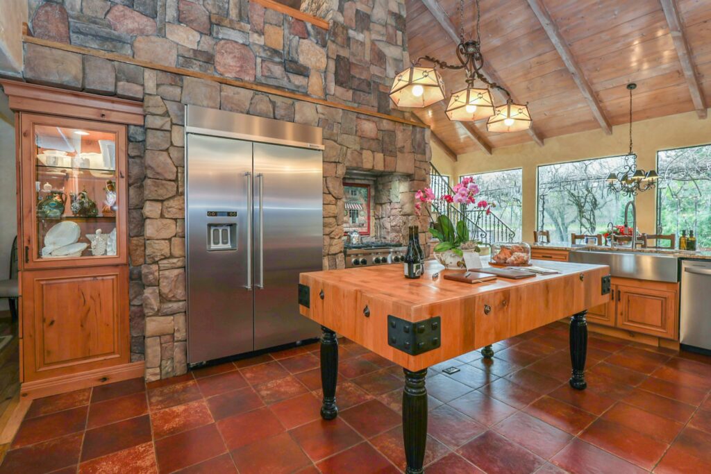 Briarwood Cottage Chef’s Kitchen with butcher-block island