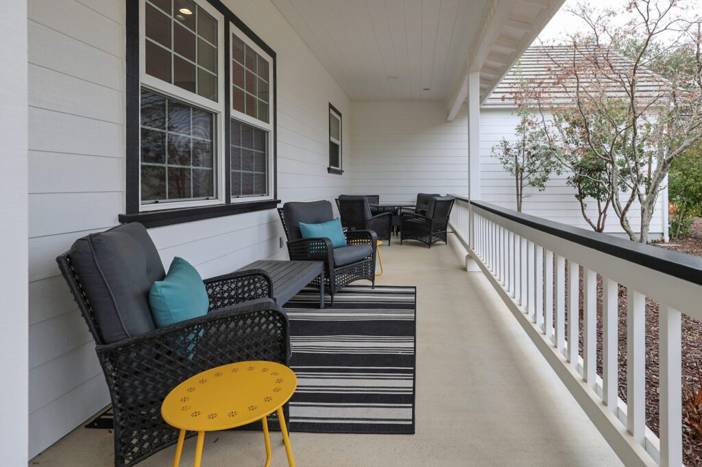 Upper porch seating