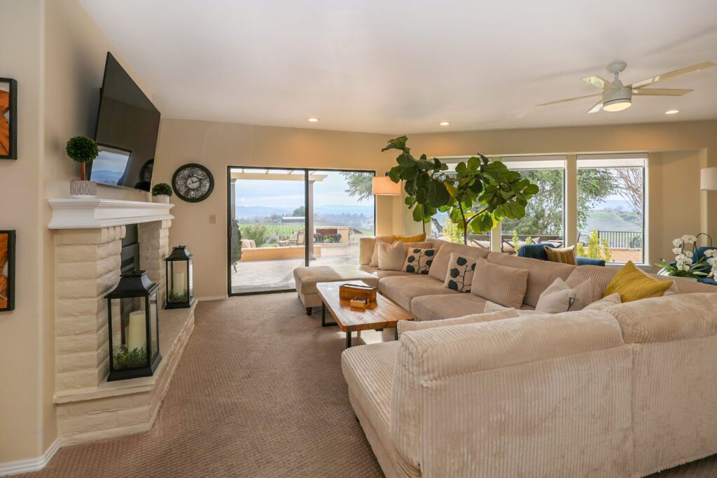 Kiler Canyon Ranch House living room with fireplace